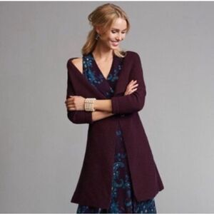 Cabi Mulberry Wine Ribbed Duster Cardigan | XS